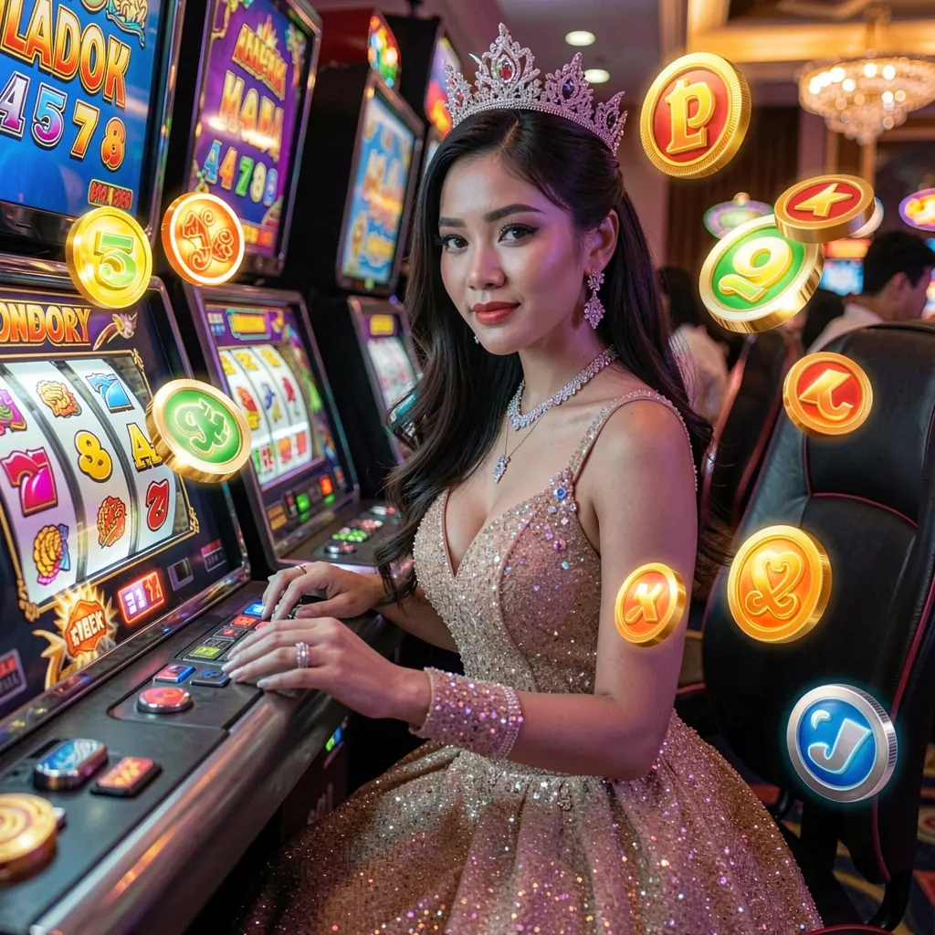FIZZ77 – Enjoy exciting slot action with stunning visuals in the Philippines Stylish Filipino woman enjoying vibrant slot games surrounded by glowing casino lights at FIZZ77 online casino in the Philippines